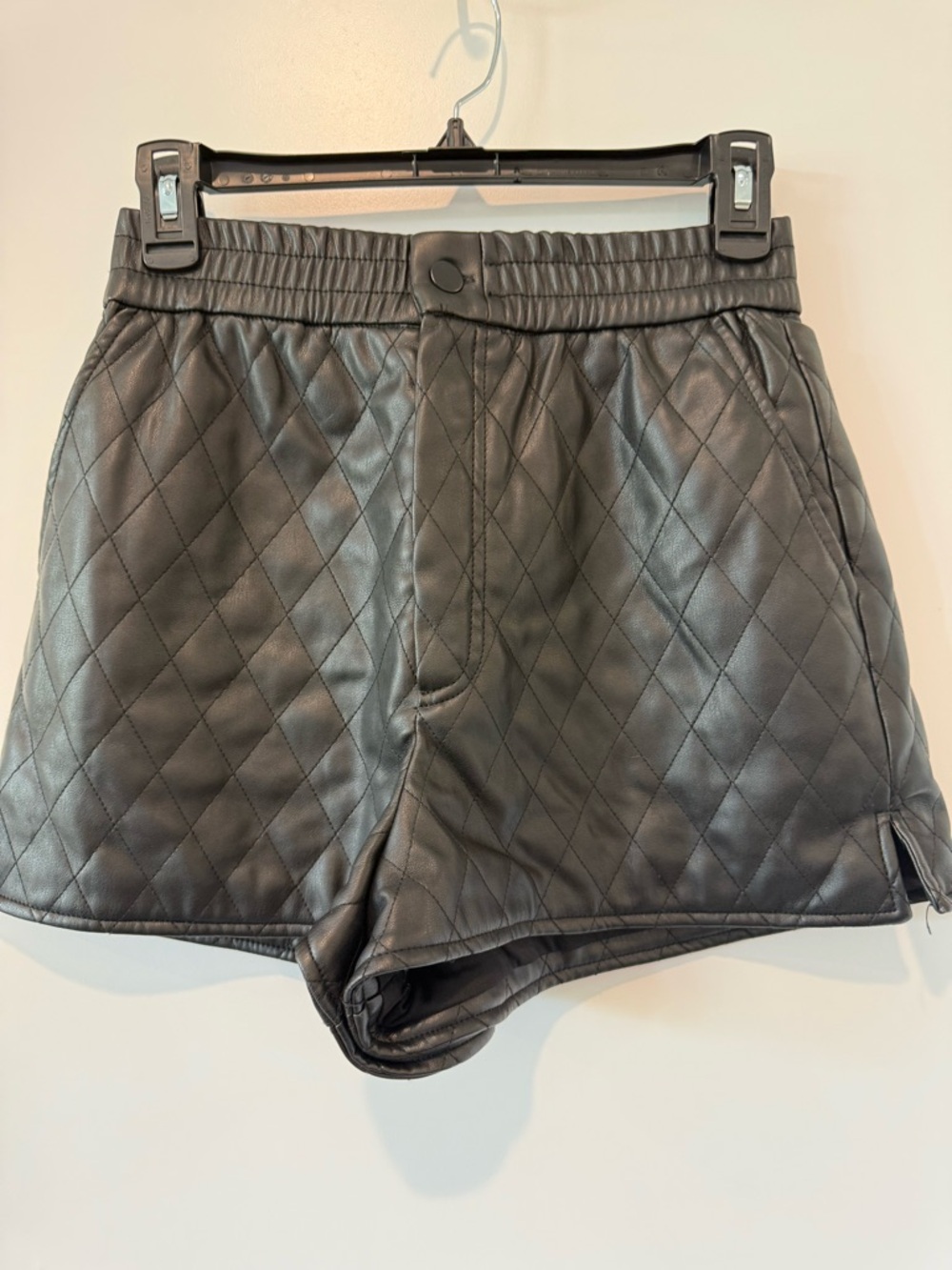 Zara Faux Quilted Leather Shorts - Picture 2 of 4